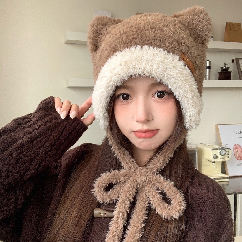 Trapper Hat Ear Flap - Cute Bear Ear Trapper Hat 56-59CM