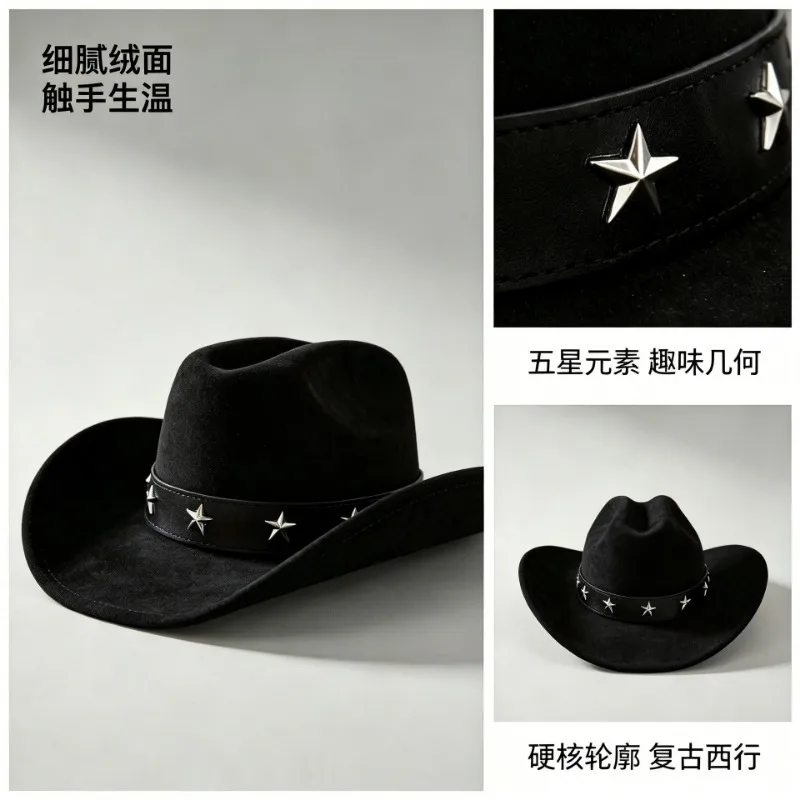Women Hot Sale Wide Brim Cowbo - Fedora Hat Wool 评论和价格