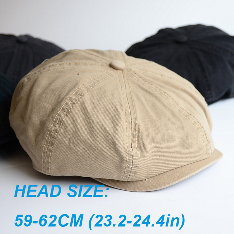Men Big Head Newsboy Cap Peaky - Snapback Hat Flat 评论和价格