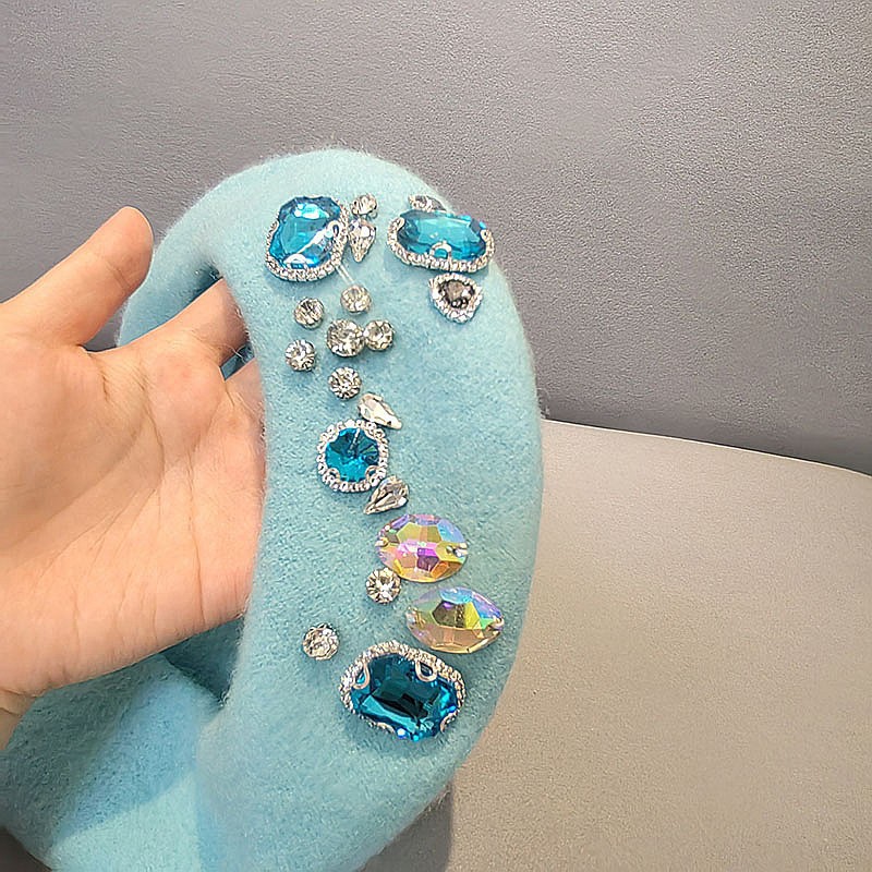 Stunning Rhinestone Wool Beret - Beret French Wool 评论和价格