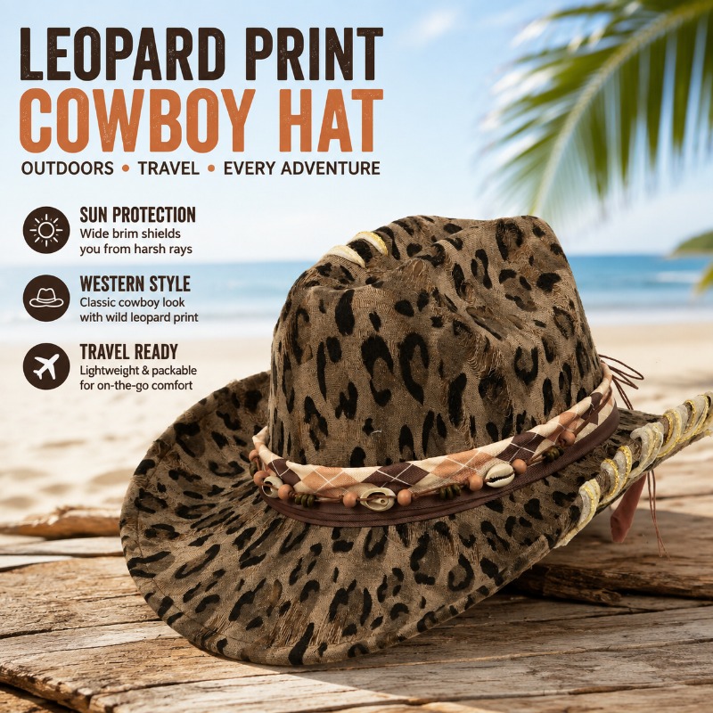 Leopard Print Western Cowboy H - Cowboy Hat Straw 评论和价格