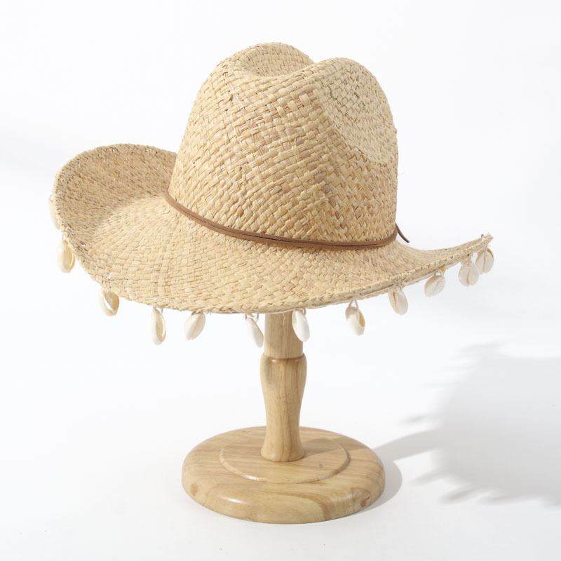 Shell Decor Beach Hat, Summer  - Cowboy Hat Straw 评论和价格