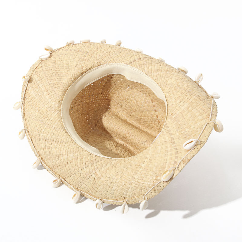 Shell Decor Beach Hat, Summer  - Cowboy Hat Straw 评论和价格