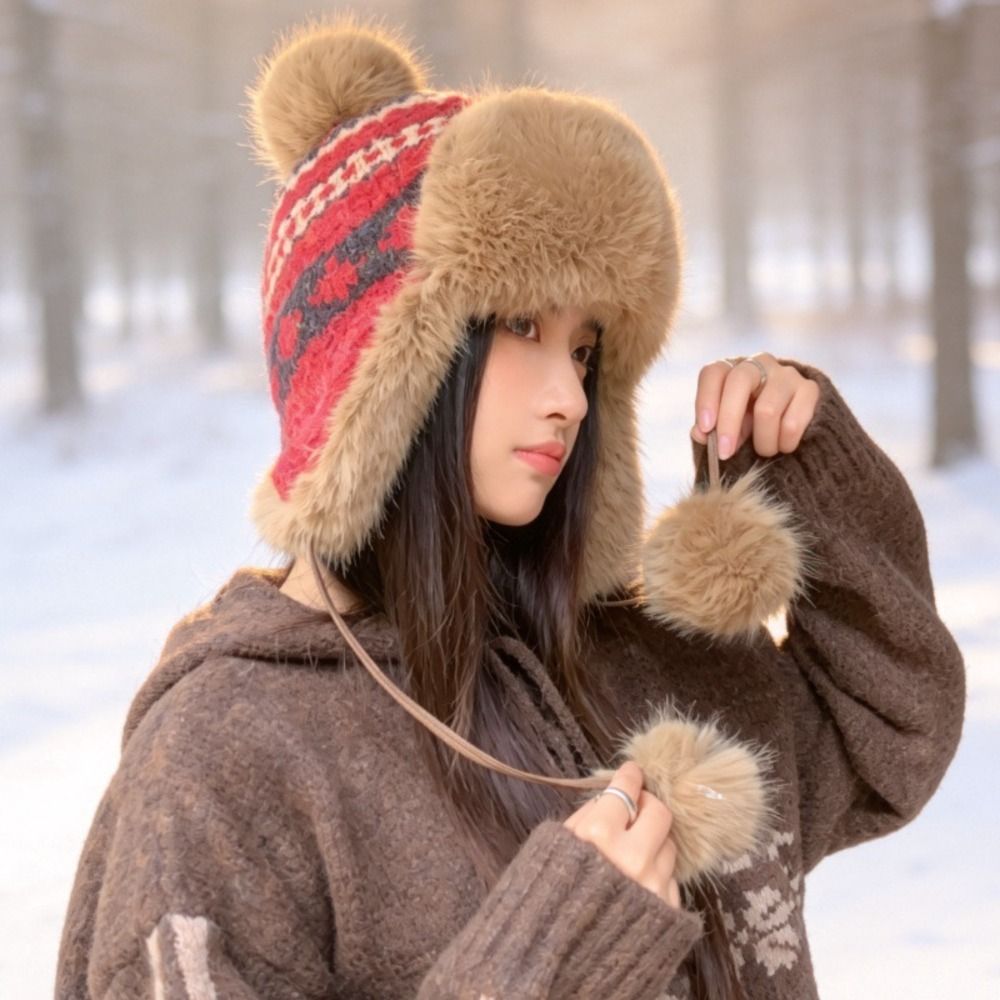 Stylish Polyester Knitted Trap - Trapper Hat Ear Flap 评论和价格