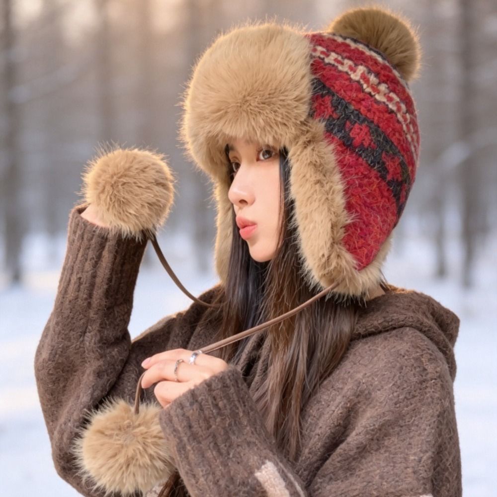 Stylish Polyester Knitted Trap - Trapper Hat Ear Flap 评论和价格