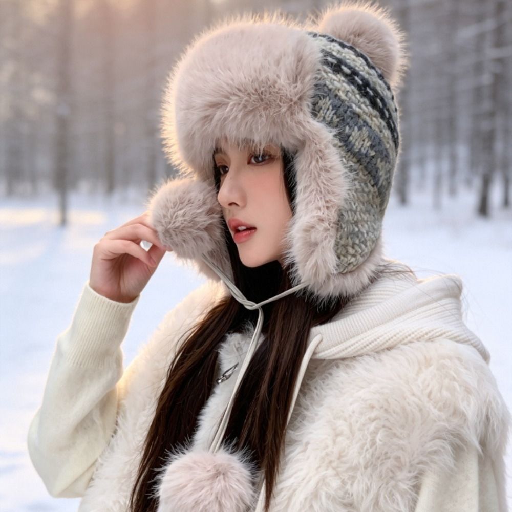 Stylish Polyester Knitted Trap - Trapper Hat Ear Flap 评论和价格