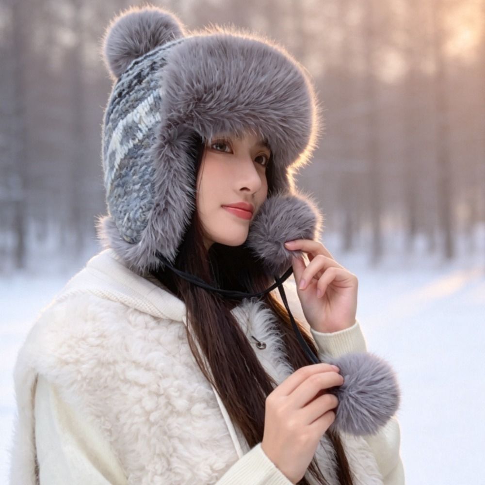Stylish Polyester Knitted Trap - Trapper Hat Ear Flap 评论和价格