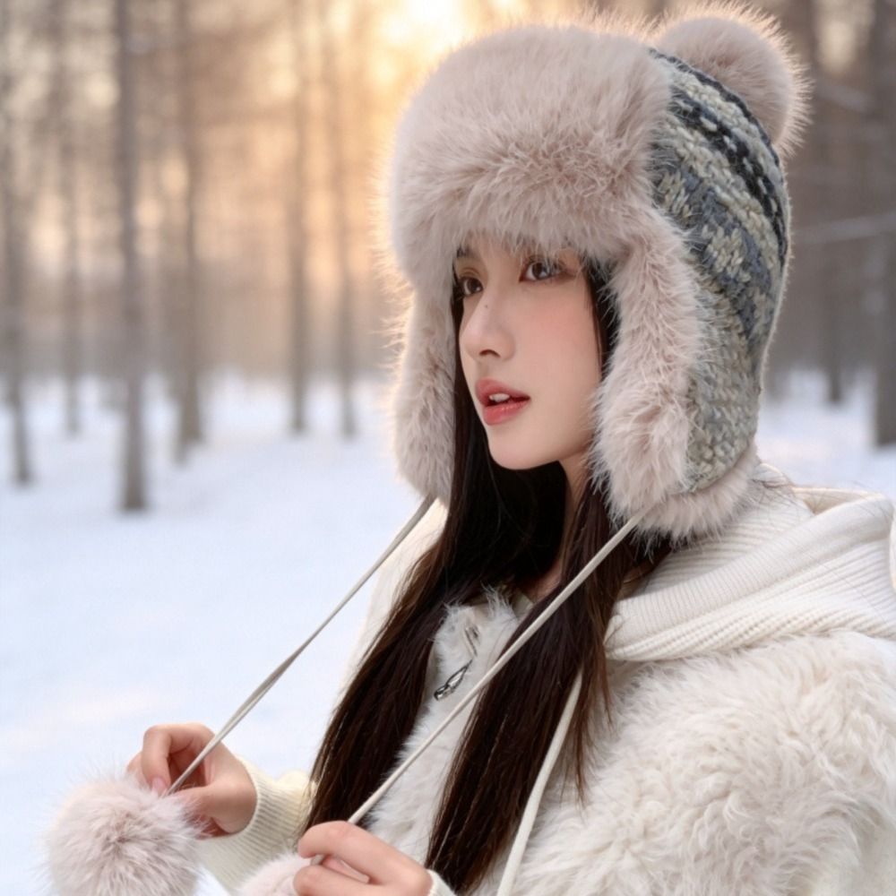 Stylish Polyester Knitted Trap - Trapper Hat Ear Flap 评论和价格
