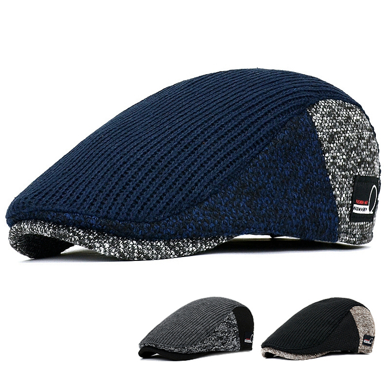 Men Newsboy Hats Thick Autumn  - Snapback Hat Flat 评论和价格